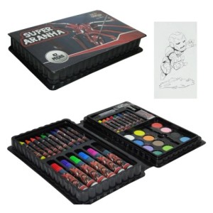 Kit  Para  Uso  Escolar  Maleta  Colorida  Com  42 Peças