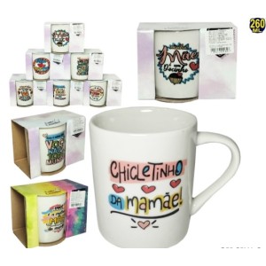 Caneca  Decorada  Mãe Com Caixa  Popular
