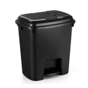 Lixeira Retangular  Preta Com  Pedal  Eco  Flow 14 Litros