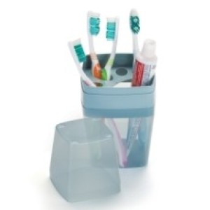 Porta Escova e Creme Dental Translucido  Com  Miolo  Colorido