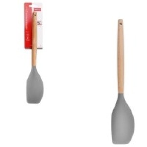 Espatula  Raspadora Silicone  Cabo Madeira Grafite 31 Cm