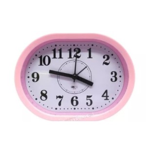 Relógio Analógico Com Despertador  Oval
