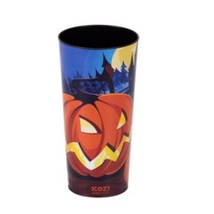 Copo  Decorado  Halloween  350 Ml  Preto /Roxo  e  Laranja