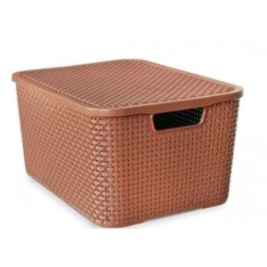 Organizador  Rattan  Com  Tampa  15 Litros  Marron
